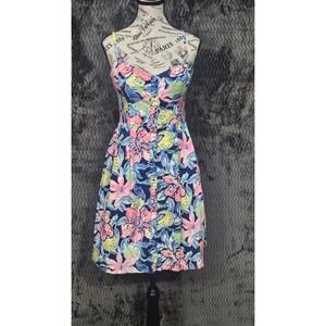 Lilly Pulitzer Easton Soleil Dress Sz 6 Floral‎ Hawaiian Garden Blossom Tropical
